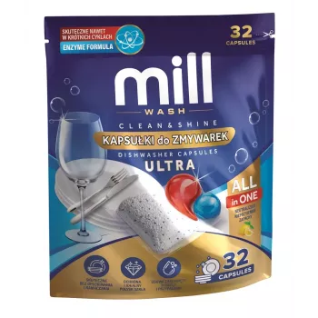 MD2 MILL Pastilhas para Máquina de Lavar Louça Clean & Shine Ultra 32 Pastilhas 3-em-1