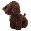 LEAN TOYS Cão Poodle em Saco de Velcro, Peluche, Castanho-escuro