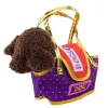 LEAN TOYS Cão Poodle em Saco de Velcro, Peluche, Castanho-escuro