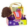 LEAN TOYS Cão Poodle em Saco de Velcro, Peluche, Castanho-escuro