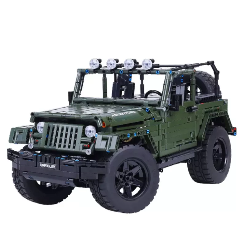 LEAN TOYS Blocos de Construção Carro Todo-o-Terreno Verde Caqui 2078 Peças