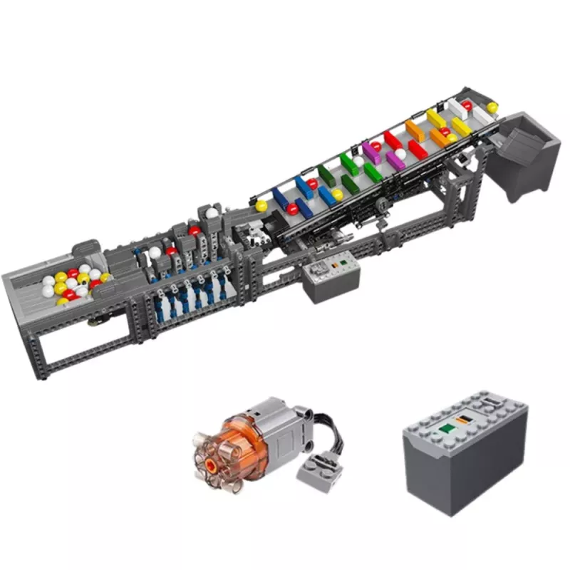 LEAN TOYS Blocos de Construção Pista de Bolas com Motor Elétrico 1281 Peças