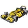 LEAN TOYS Blocos de Construção Carro de Corrida R.S.18 Amarelo 1:10 1093 Peças