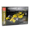 LEAN TOYS Blocos de Construção Carro de Corrida R.S.18 Amarelo 1:10 1093 Peças