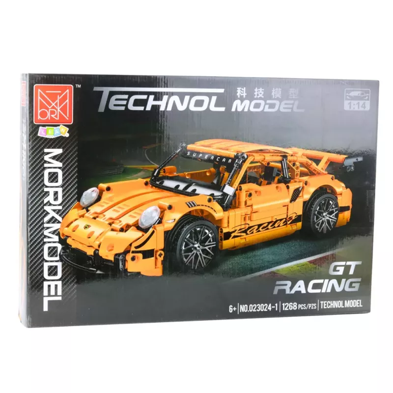 LEAN TOYS Blocos de Construção Carro de Corrida GT Laranja 1:14 1268 pcs.
