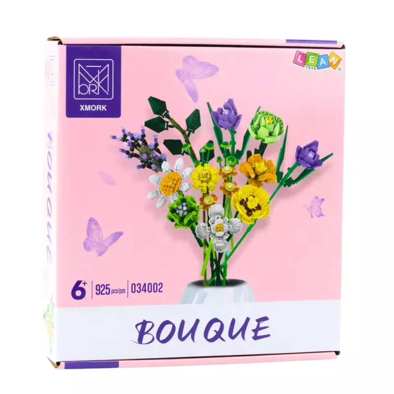 LEAN TOYS Blocos de Construção Ramo Decorativo de Flores Coloridas 925 Peças