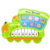 LEAN TOYS Piano Eletrónico Didático para Crianças Pequenas Locomotiva Verde