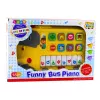 LEAN TOYS Piano Elétrico Brinquedo Didático para Crianças Pequenas Autocarro Amarelo