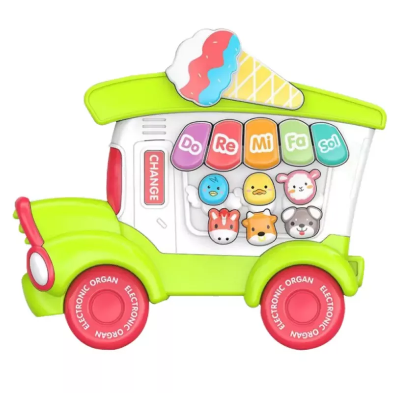 LEAN TOYS Piano Eletrónico Pedagógico para Crianças Pequenas Gelataria Verde