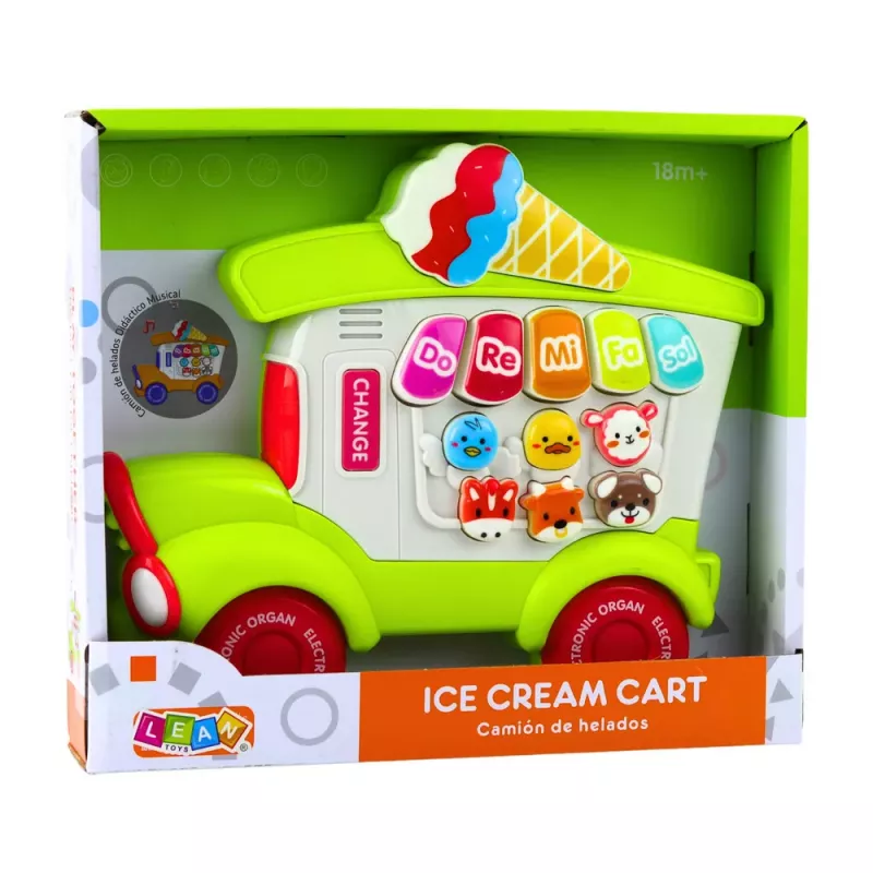 LEAN TOYS Piano Eletrónico Pedagógico para Crianças Pequenas Gelataria Verde
