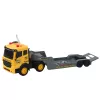 LEAN TOYS Camião de Reboque com Escavadora de Rastos, Rotação 360°, Amarelo, 1:16