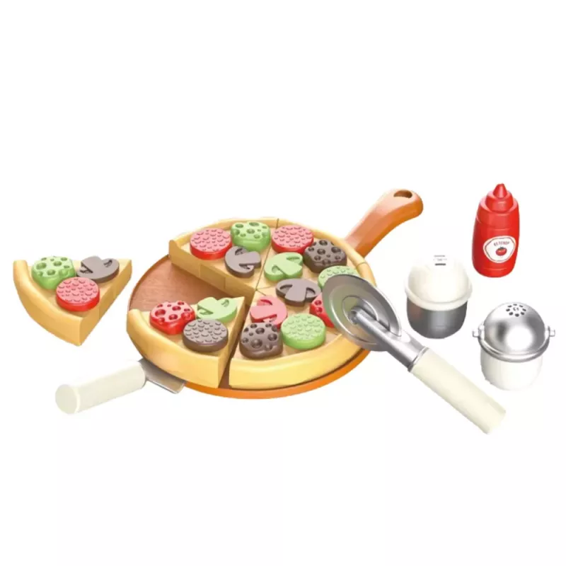 LEAN TOYS Conjunto de Pizza e Waffles com Acessórios de Cozinha para Crianças