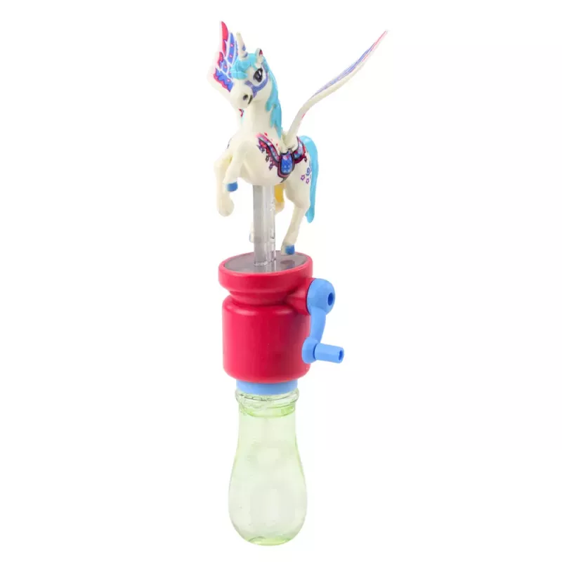 LEAN TOYS Bolas de Sabão Unicórnio com Asas Móveis Manivela 23cm Sortido