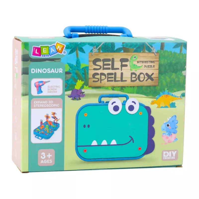 LEAN TOYS Conjunto de Chaves de Fendas DIY Mala Puzzle Dinossauros Blocos de Construção Chaves de Fendas 228 Peças