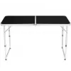 LEAN Mesa de Campismo Dobrável Ajustável de Alumínio Preta 120x60cm