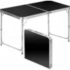 LEAN Mesa de Campismo Dobrável Ajustável de Alumínio Preta 120x60cm