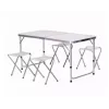 LEAN Conjunto de Mesa de Campismo Dobrável com 4 Cadeiras Cinzento