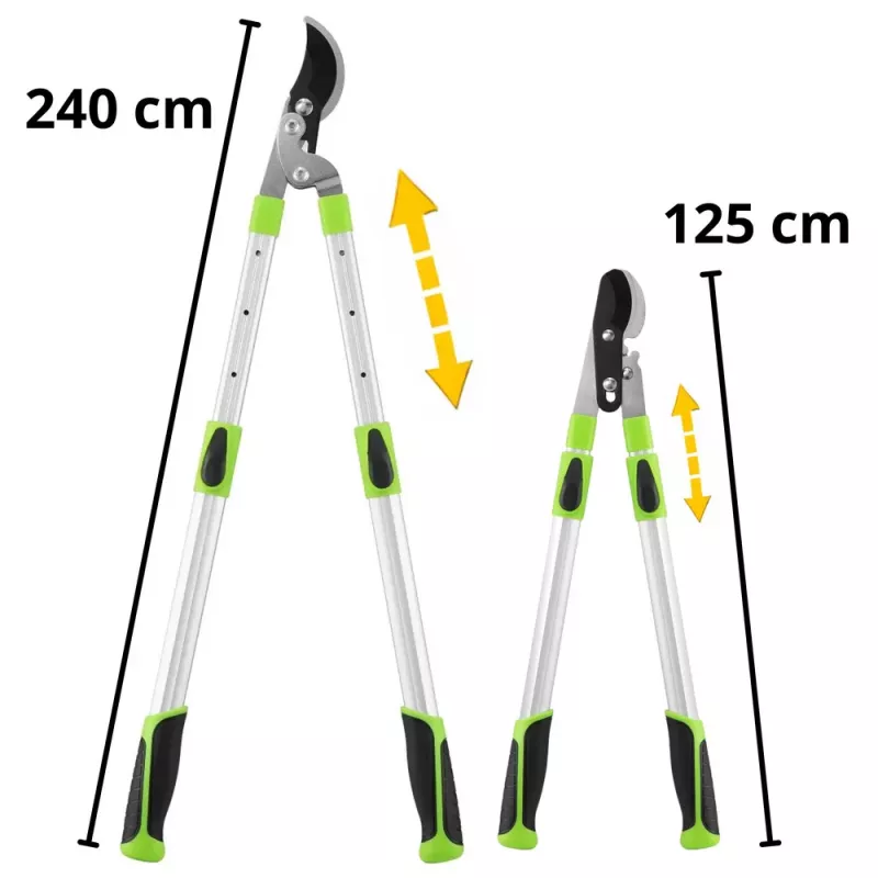 LEAN Tesoura de Jardim Telescópica Tesoura de Ramos com Punhos Antiderrapantes 68-92 cm