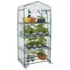 LEAN Estufa Mini para Varanda Jardim 4 Prateleiras Metálicas Película de PVC 69 x 49 x 157 cm