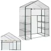 LEAN Estufa Mini para Varanda 4 Prateleiras Metálicas Película de PVC 195 x 143 x 73 cm