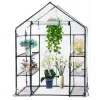 LEAN Estufa Mini para Varanda 4 Prateleiras Metálicas Película de PVC 195 x 143 x 73 cm