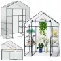 LEAN Estufa Mini para Varanda 4 Prateleiras Metálicas Película de PVC 195 x 143 x 73 cm