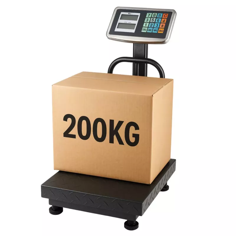 LEAN Balança de plataforma eletrónica LCD para armazém, precisão até 20 g, 200 kg