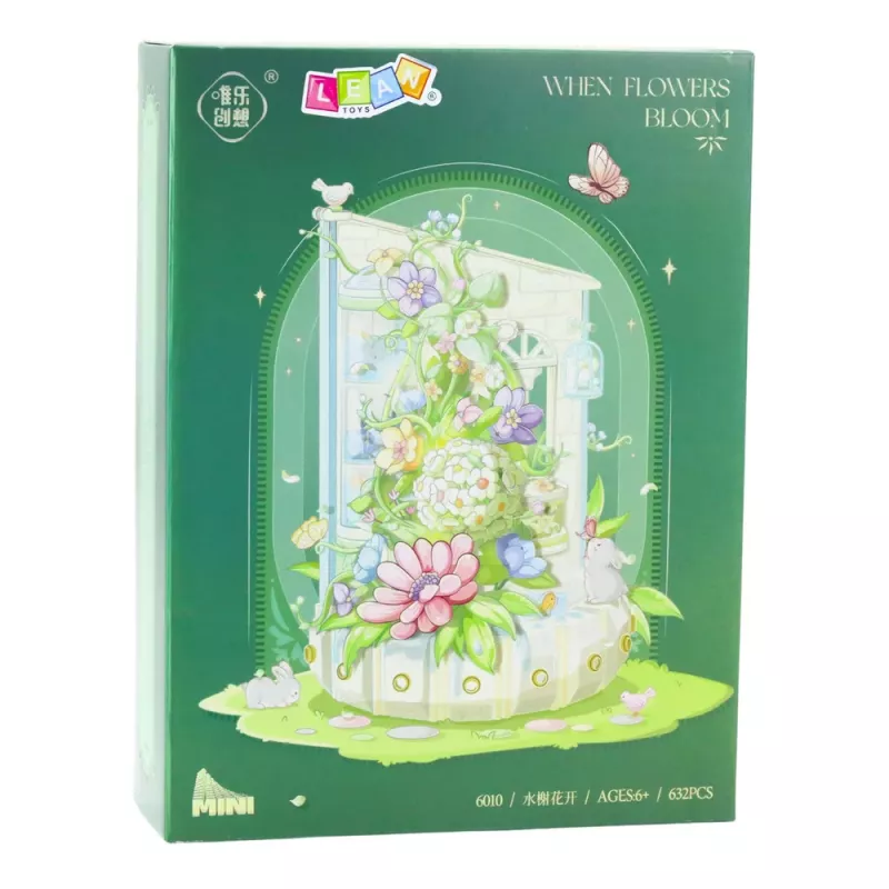 LEAN TOYS Blocos de construção composição floral com farol LED 632 peças