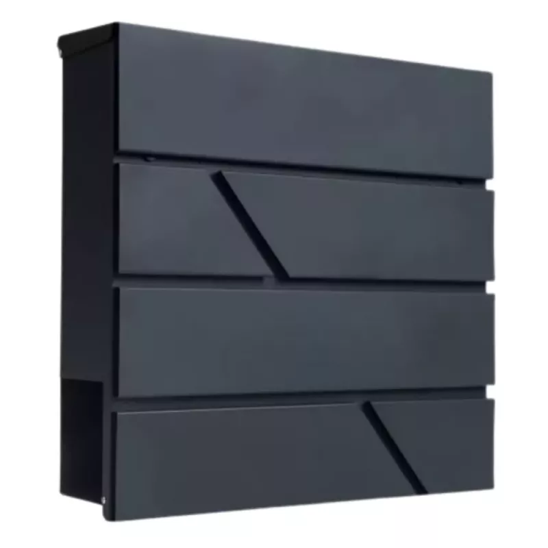 LEAN Caixa de correio grande para cartas e jornais, antracite, 37x37x11 cm