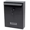 LEAN Caixa de correio para cartas, aço galvanizado, preto, 32x21,5x8,5 cm