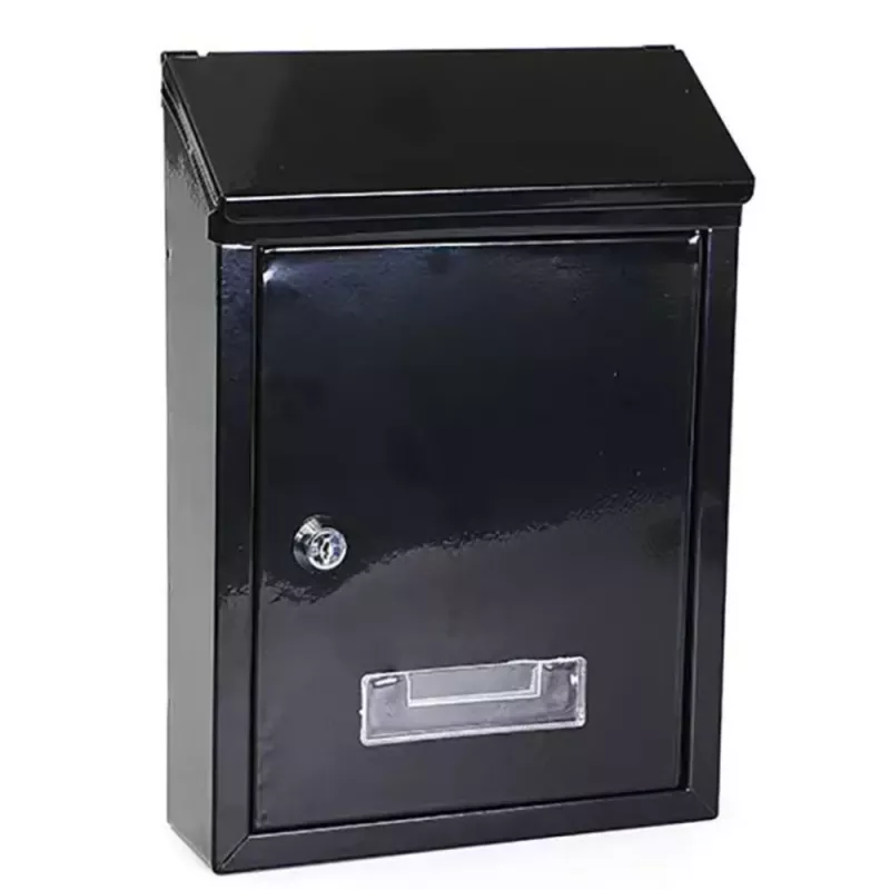 LEAN Caixa de correio para cartas, aço galvanizado, preto, 26,5x18,5x6,5 cm