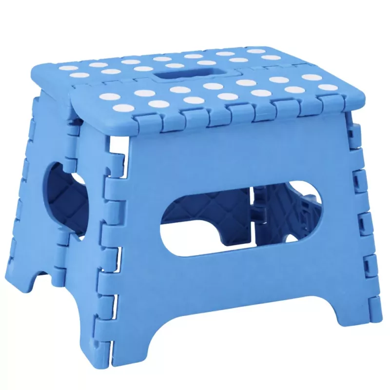 LEAN Banco dobrável apoio para pés degrau antiderrapante azul 24x19 cm
