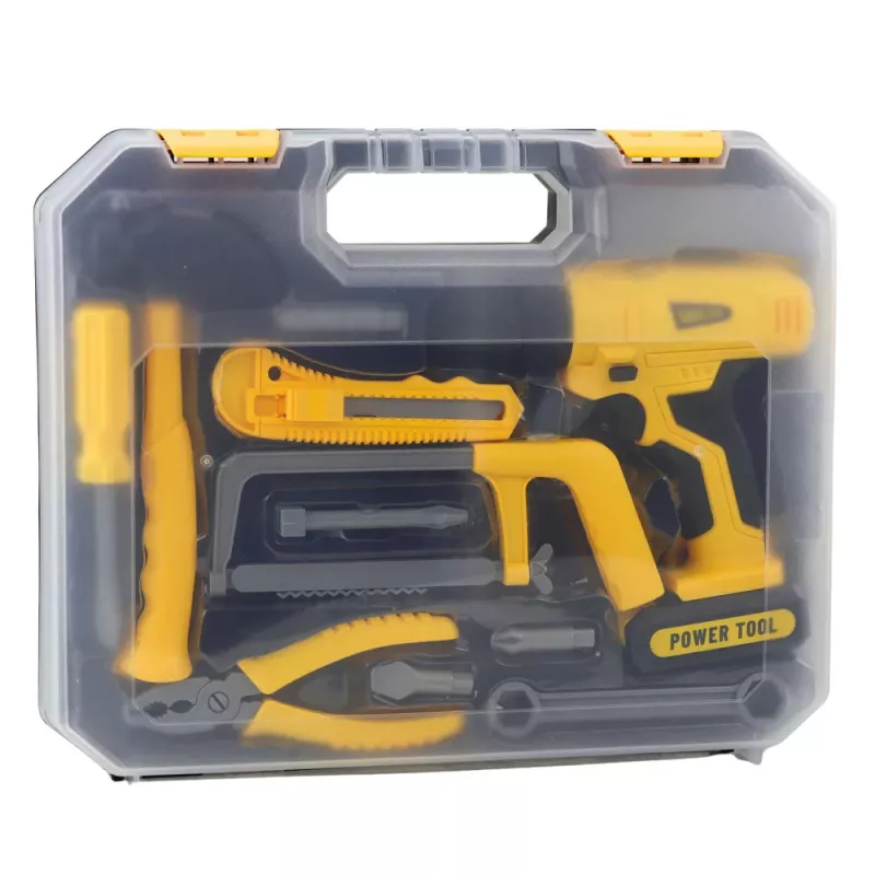 LEAN TOYS Kit DIY Berbequim aparafusador ferramentas luzes sons mala