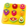 LEAN TOYS Puzzle de aprendizagem para crianças frutas geométricas puzzle de encaixe