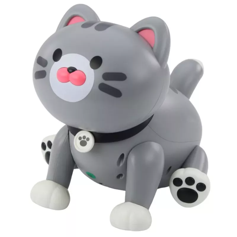 LEAN TOYS Gatinho robô interativo, controlado por telecomando, comando RC, cinzento