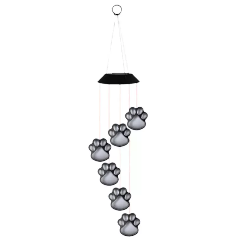 LEAN Luzes LED solares de jardim patas de cão sinos multicolor 70cm