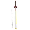 LEAN Caneta esferográfica de metal Katana espada anime tinta preta recarregável branco e amarelo