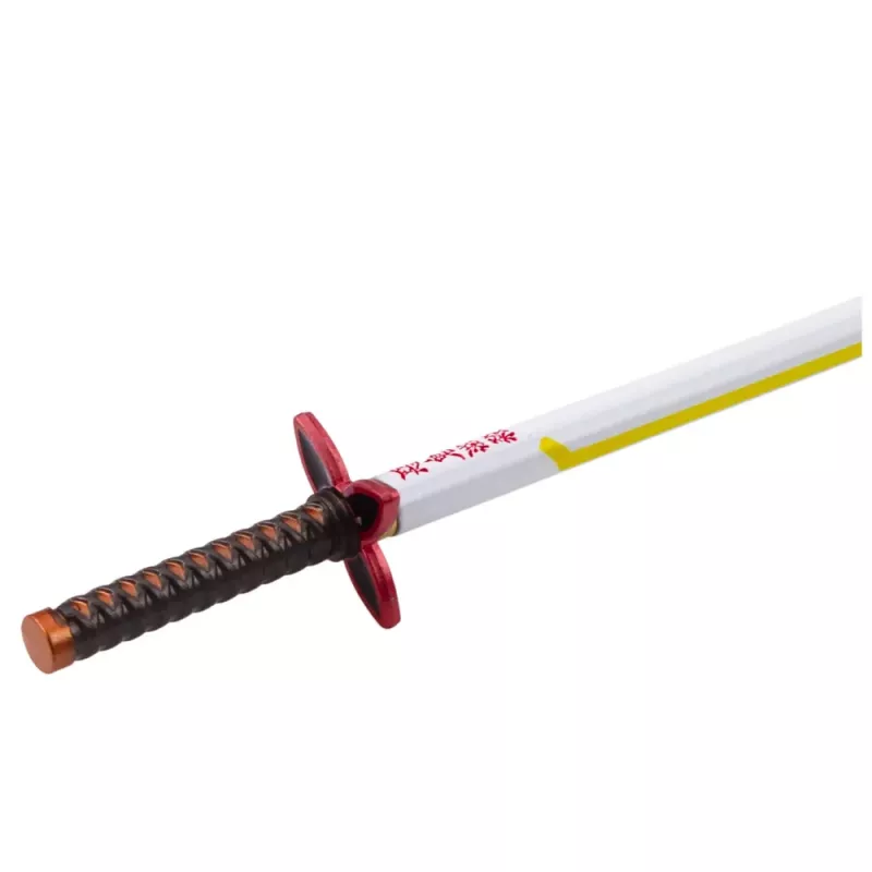 LEAN Caneta esferográfica de metal Katana espada anime tinta preta recarregável branco e amarelo