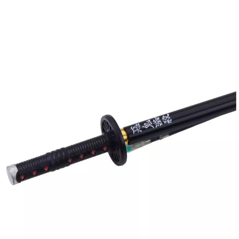 LEAN Caneta esferográfica de metal Katana espada anime tinta preta recarregável preto