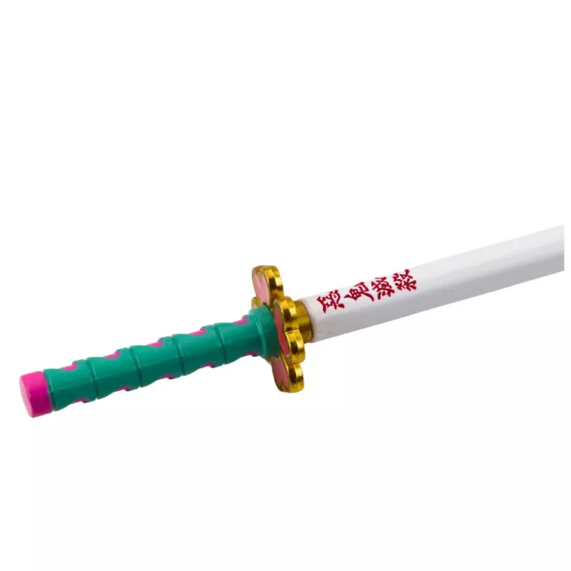 LEAN Caneta esferográfica de metal Katana espada anime tinta preta recarregável turquesa