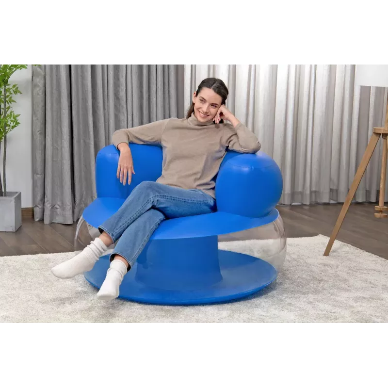 Bestway Cadeira insuflável azul 112 x 112 x 70 cm