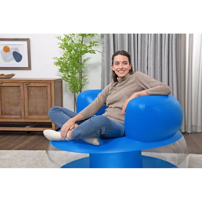 Bestway Cadeira insuflável azul 112 x 112 x 70 cm