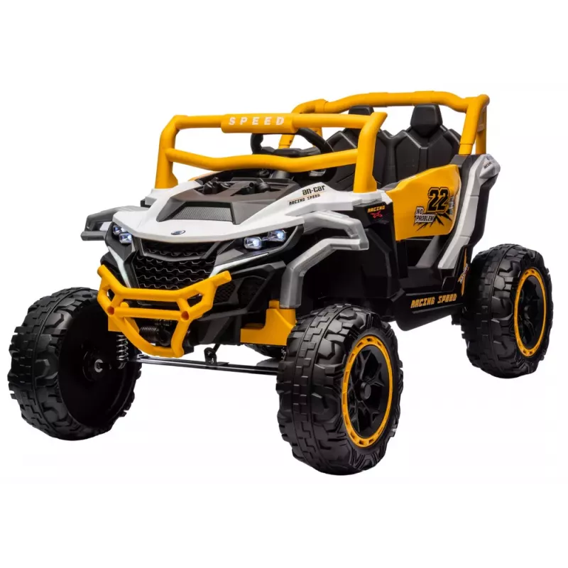 LEAN CARS M1 Veículo a pilhas branco e amarelo 4x4