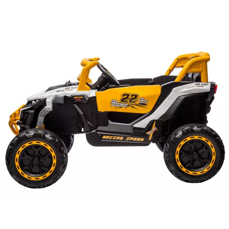 LEAN CARS M1 Veículo a pilhas branco e amarelo 4x4