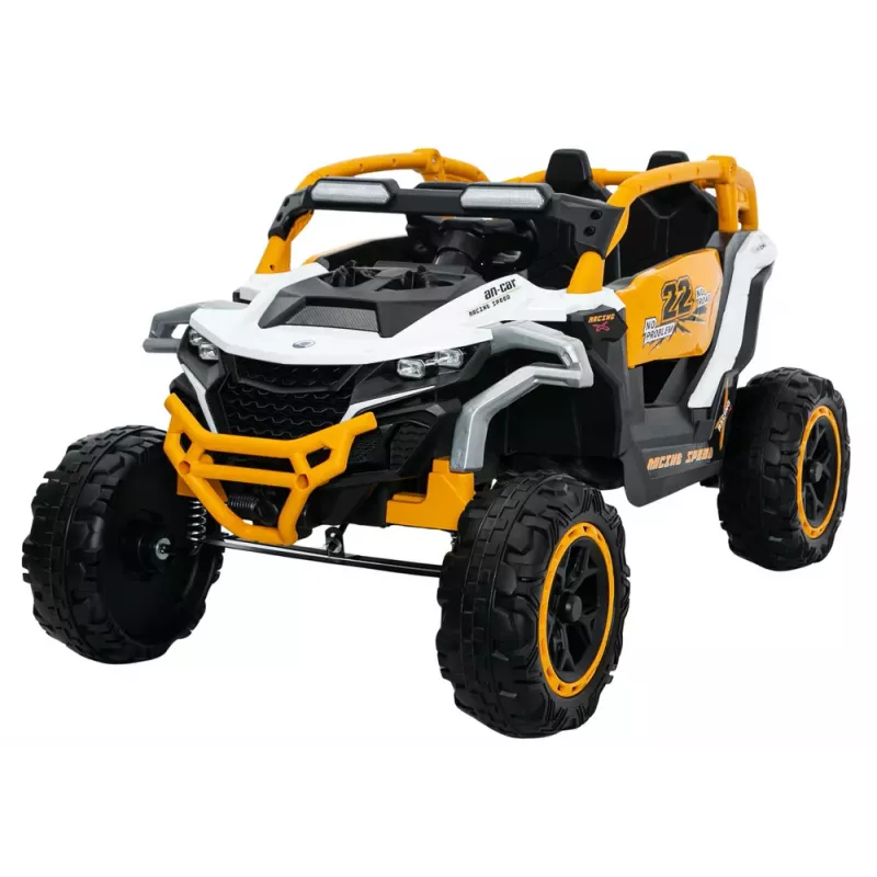 LEAN CARS M3 Amarelo e Branco Veículo a Bateria 4x4