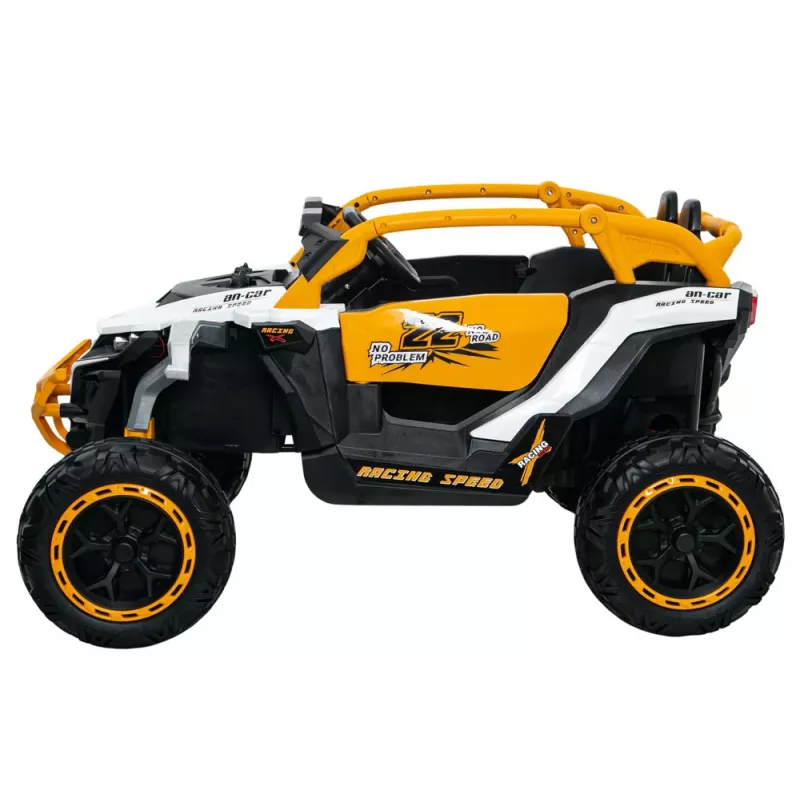 LEAN CARS M3 Amarelo e Branco Veículo a Bateria 4x4