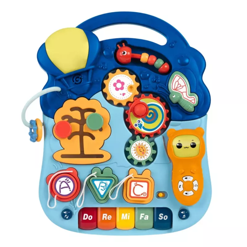 LEAN TOYS Mesa de Aprendizagem Interativa para Crianças Pequenas com Luz e Som, Pastel, 6 em 1