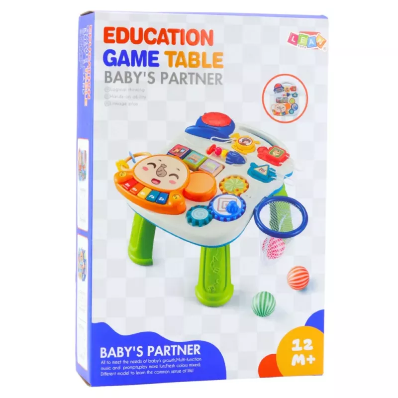 LEAN TOYS Mesa de Aprendizagem Interativa para Crianças Pequenas com Luz e Som, Pastel, 6 em 1