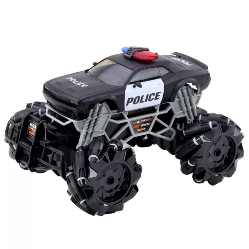 LEAN TOYS Carro de Polícia Off-Road RC com Luzes e Efeito de Fumo 1:16