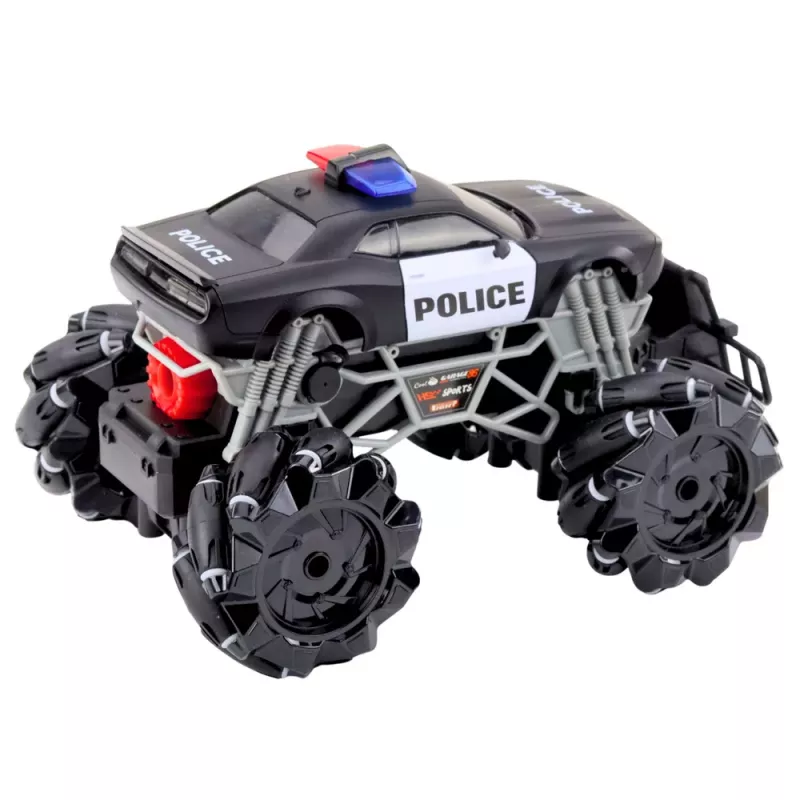 LEAN TOYS Carro de Polícia Off-Road RC com Luzes e Efeito de Fumo 1:16